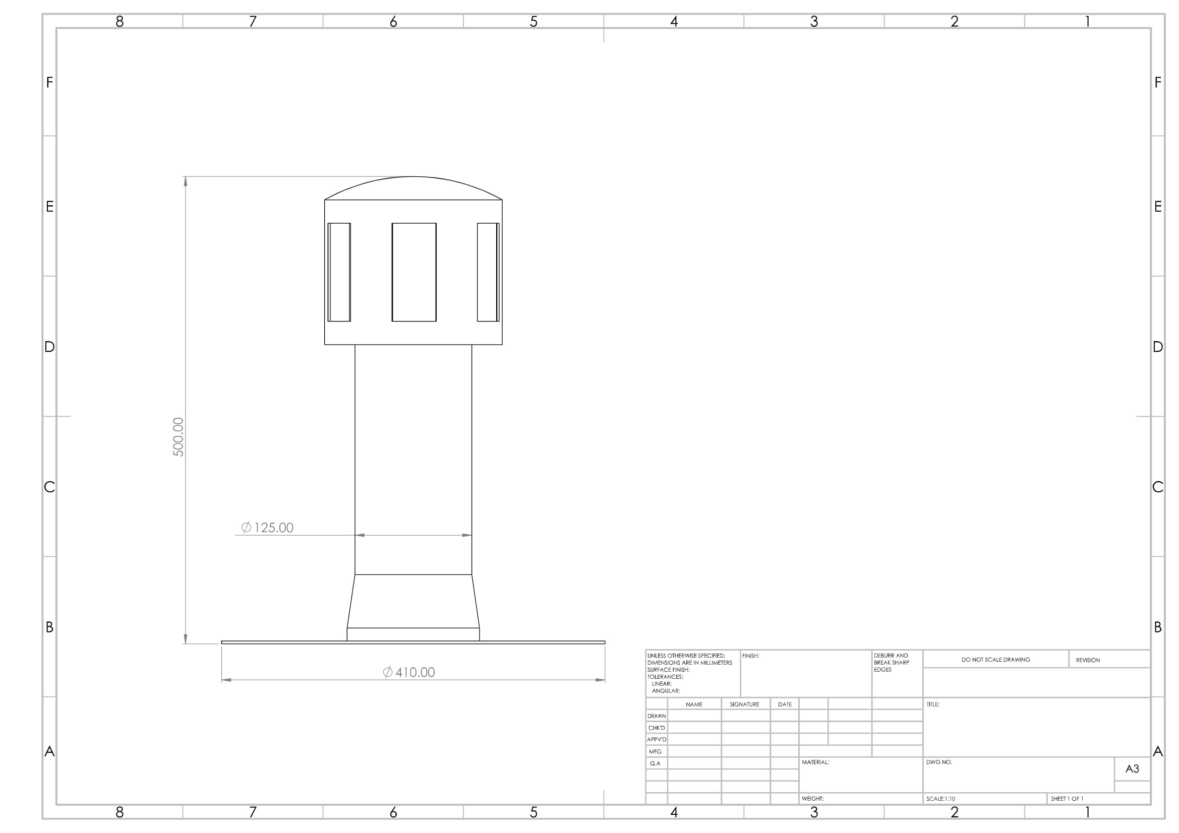 Ventilation chimney D125